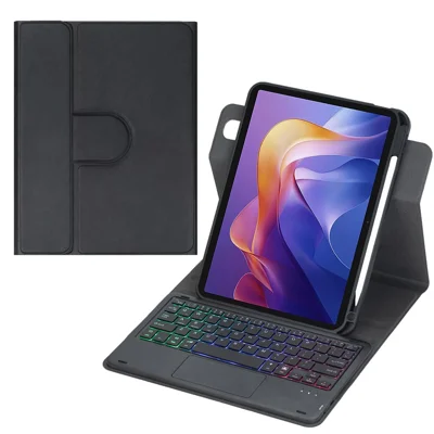 L0N15B-AS Keyboard Case with Touchpad / Backlit for Xiaomi Redmi Pad 2 11 Wireless Detachable Folio Keyboard Cover - Black