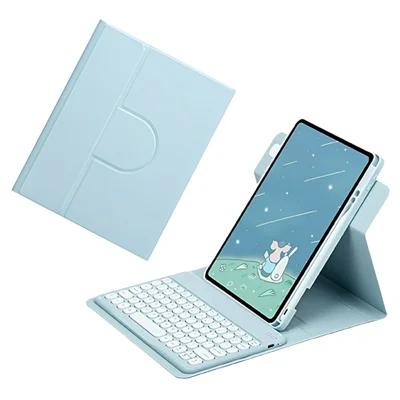 SK-2109 Bluetooth-compatible Keyboard for iPad Air 11 (2026) / (2025) / (2024) / iPad Air (2022) / (2020) 360 Degree Rotating Magnetic Detachable Case - Blue