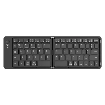 K143 Dual Folding Bluetooth-kompatibel Tastatur 67 taster Trådløs bærbar tastatur til iOS Android Windows Mac - Sort