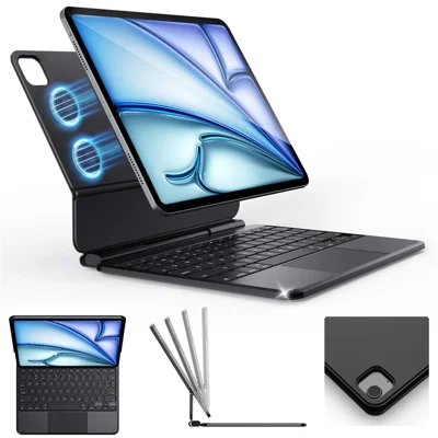MK021 For iPad Pro 13 (2025)  /  (2024) Magnetic Floating Bluetooth-compatible 5.4 Keyboard Case with Touchpad - Black
