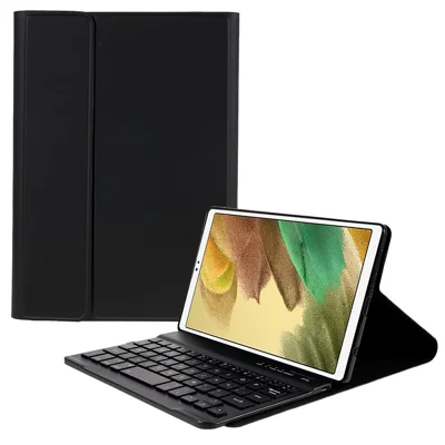 SK-T220 For Samsung Galaxy Tab A7 Lite 8.7-inch T225 / T220 Ultra-thin Shockproof PU Leather Tablet Stand Cover with Detachable Bluetooth-compatible Keyboard (No Pen Slot) - Black