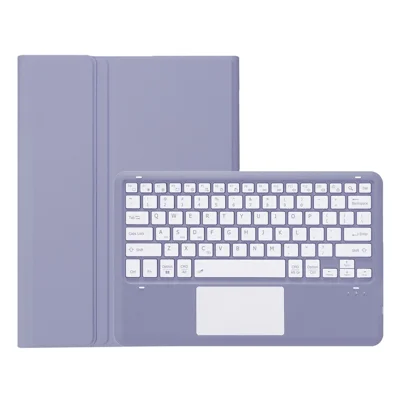 AHV8-A For Honor Pad V8 Pro 12.1-inch Slim Combo Case with Detachable Bluetooth-compatible Keyboard, Multi-Touch Trackpad PU Leather+TPU Stand Cover - Purple