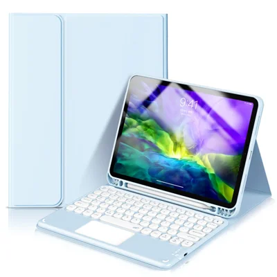 TP-1029 For iPad 10.2 (2021) / (2019) / (2020) / Pro 10.5-inch (2017) / Air 10.5 inch (2019) Bluetooth-compatible Keyboard with Tablet Case - Blue