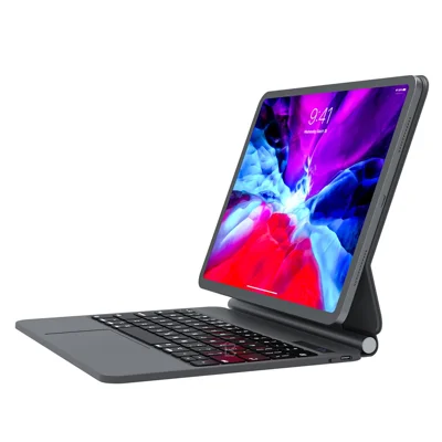 BENWIS ID-MKB For iPad Air (2020) Magnetic Suspension Leather Tablet Cover Bluetooth-compatible Keyboard - Black