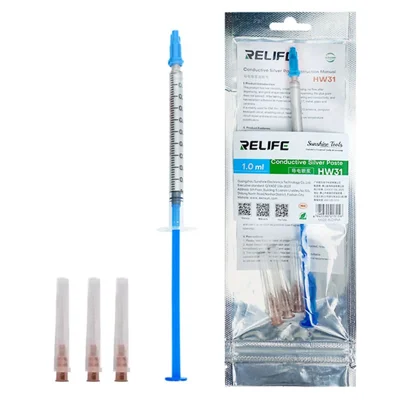 RELIFE HW31 1,0 ml ledende sølvpaste til reparation af båndkabel og telefonkredsløb