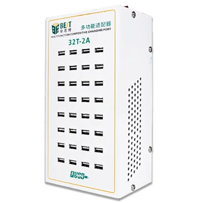 BEST 32T-2A 32 Port Multi Function Charging Station USB Charger Smart Fast Charging for Multiple Devices