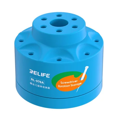 RELIFE RL-078A Rotating Storage Box for Screwdrivers Bits Soldering Tips 14-Hole Organizer Tool