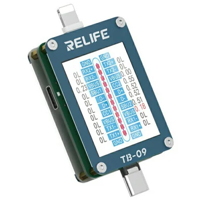 RELIFE TB-09 For iPhone  /  Android Intelligent Charging Port Tester HD Display Auto Detection Tool