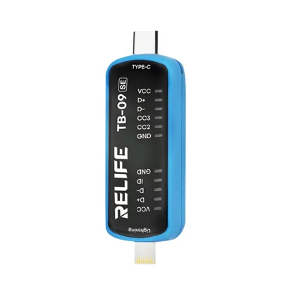 RELIFE TB-09 SE For iPhone / Android Charging Port Tester 8-Pin Type-C Dual Plug Fault Detection