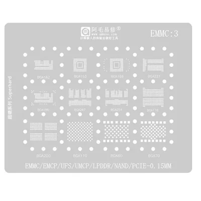 AMAOE EMMC3 BGA Reballmal voor BGA162 BGA153 BGA169 BGA221