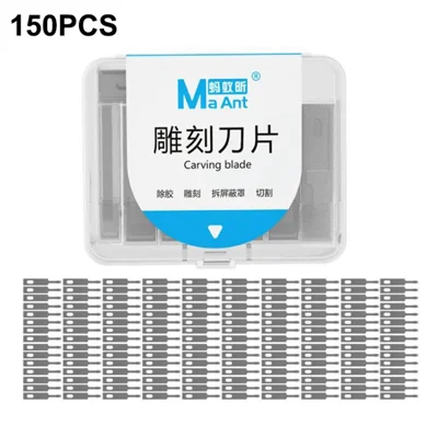 MAANT M077 150 Pièces Lames de Sculpture en Acier SK5 Couteaux pour Démontage d'Électronique Mobile, Spécification : 4A