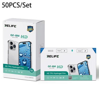 RELIFE GF-8M 50Pcs Full Coverage TPU HD Hydrogel Film Anti-fingerprint Screen Protector (Work with SUNSHINE C3 Mix Ultra)