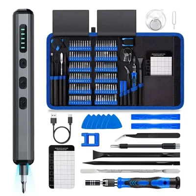 Conjunto de Chave de Fenda Elétrica JIAFA 142 em 1, Kit de Ferramentas de Reparação de Precisão com Pontas para Telemóvel e Computador