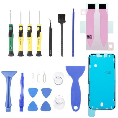 JF-8182 For iPhone 14 21 in 1 Precision Screwdriver Set Replacement Parts Battery Adhesive Tape Sticker + Middle Plate Frame Repair Tool Kit