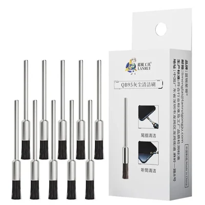 LANRUI QB95 10Pcs / Box 2.35mm Dust Cleaning Brush Steel Handle Dust Cleaning Mane Brush for Phone Repair IC Pad Motherboard