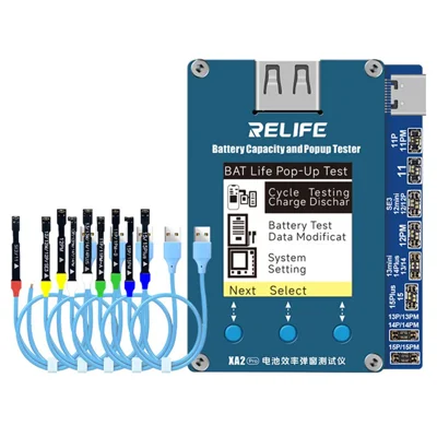 RELIFE XA2 Pro Testeur d'efficacité de batterie avec réparation automatique des pop-up - Détecteur sans câble pour iPhone 11-15 Pro Max