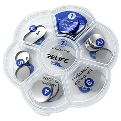 RELIFE TX6 Ensemble de caches de protection d'objectif pour iPhone 8-17, outil de réparation laser en aluminium intégral
