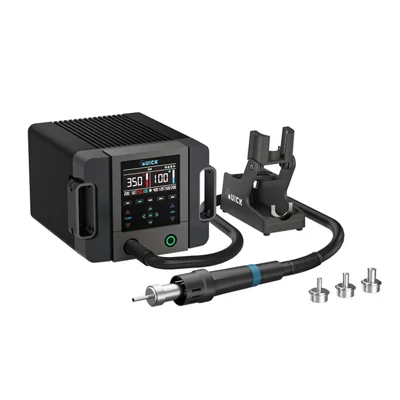 Stazione di lavoro a flusso d'aria calda QUICK 861 Pro Max senza piombo 1300W controllo temperatura PID display HD stazione saldante per saldatura e desaldatura PCB - Spina UE