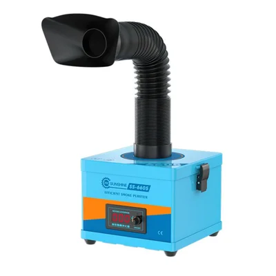 SUNSHINE SS-6605 Højeffektiv røgpurificerer med 3-lags filtrationssystem, dampeksstraktor til lodning og laser - EU-stik