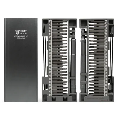 BEST BST-8934A Набор прецизионных отверток 50 в 1, магнитные биты из стали S2 для ремонта электроники