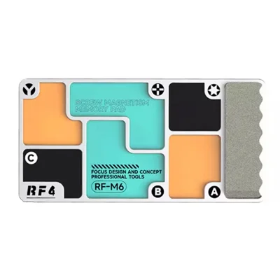 RF4 RF-M6 Magnetischer Schraubensortierer mit 6 Zonen und Schleifstein für Handy- und PC-Reparaturen