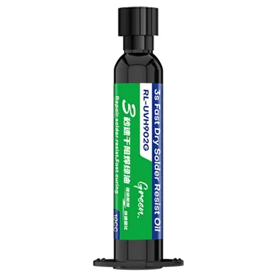 RELIFE RL-UVH902G Huile de résist de soudure à polymérisation rapide 3S 10CC pour réparation de PCB - Vert