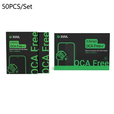 2UUL FA01 50 قطعة مناديل مبللة لإزالة غراء الشاشة الخالي من OCA لتنظيف إصلاح شاشات LCD للهواتف