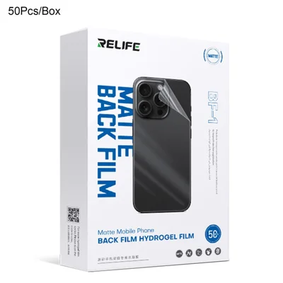 RELIFE BF-1 50 pièces pour smartphones de moins de 7 pouces Film de protection arrière résistant aux rayures Film hydrogel mat