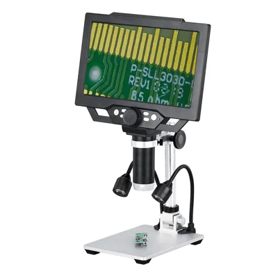 G1600 9-Zoll-LCD-Industrie-Elektromikroskop 1-1600x einstellbarer Fokus mit LED-Beleuchtung, Steckerversion – US-Stecker