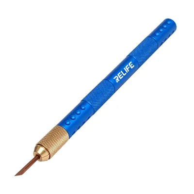 RELIFE RL-023C Chip Black Glue Cleaning Tool 500 Degrees Celsius Heat Resistant PI Rod Tip Steel Handle for CPU Motherboard Repair - Blue