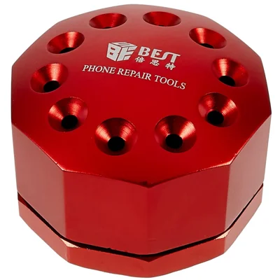 BEST BST-10S 10 Holes Screwdriver Tweezers Storage Rack Repair Tool Aluminum Alloy Rotating Storage Base
