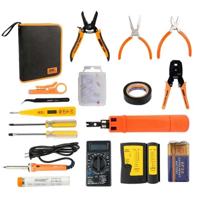 JAKEMY JM-P15 17-in-1 Network Repair Tool Kit Elettroprobe Saldatore Elettrico Set di Pinze per Crimpatura Cavi