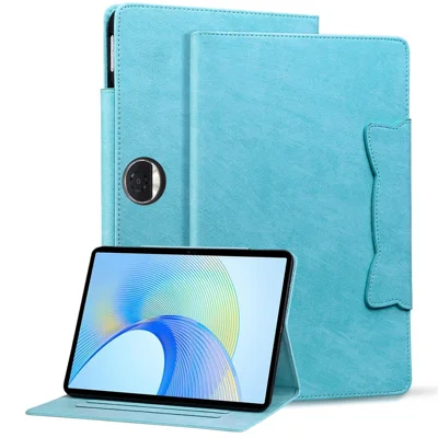 For Honor Pad 9 Protective Case PU Leather Stand Tablet Cover with Magnetic Clasp - Sky Blue