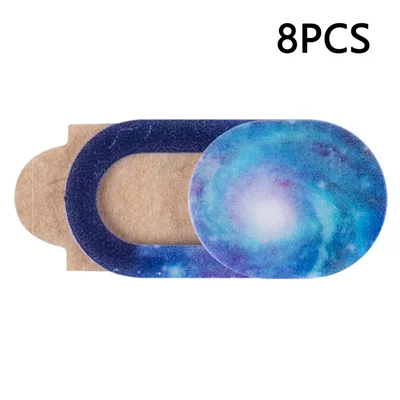 T1 8Pcs Oval Anti-Peep Computer Lens Cap Adhesive PC Laptop Camera Privacy Protective Cover - Starry Sky 1