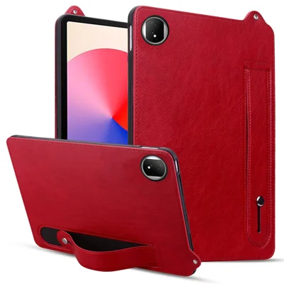Tabletcover voor Honor MagicPad 2 12,3 met handgreep en standaard, leren hoes - Rood