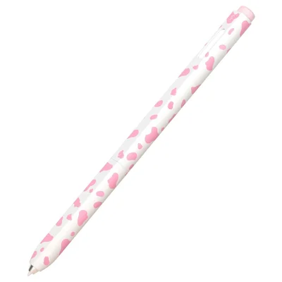 For Samsung Galaxy Tab S9 / S8 / S7 Stylus Case Cow Pattern Silicone Sleeve Pencil Protective Cover - Pink