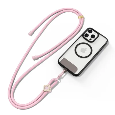 DUX DUCIS Garden Series Phone Lanyard Adjustable Neck Strap with Begonia Pattern - Light Pink