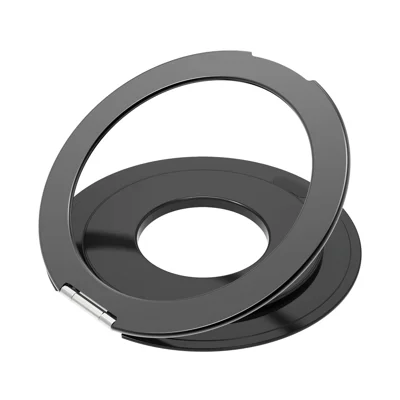 360 Degree Rotating Aluminum Alloy Stand Adhesive Adjustable Phone Tablet Kickstand - Black