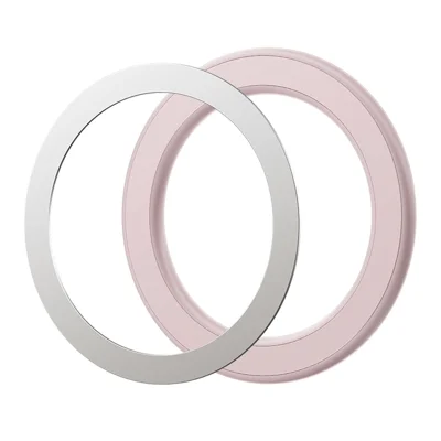 Anneau magnétique circulaire ESSAGER avec feuille magnétique Anneau magnétique rotatif à 360° réglable Forte adsorption - Rose