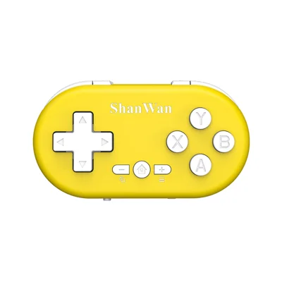 SHANWAN Bluetooth-kompatibler Spielecontroller Tragbares Mini-Gamepad mit Vibrationsrückmeldung - Gelb