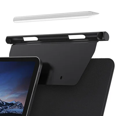 For Apple Pencil (2nd Generation) Holder Clip Compatible with iPad Pro 11 / 12.9 / Air (2022)/Air (2020) Magic Keyboard Magnetic Pen Slot - Black