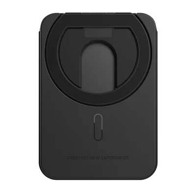 NILLKIN FiberMate Magnetic Phone Card Bag Ultra Slim Aramid Fiber RFID Blocking Card Holder with Stand Function - Black