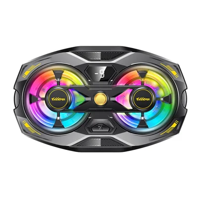 K32 Halfgeleider Telefoonkoeler met Dubbele Ventilator en AI Temperatuurregeling RGB Gaming Telefoonradiator voor Live Streamen - Zwart