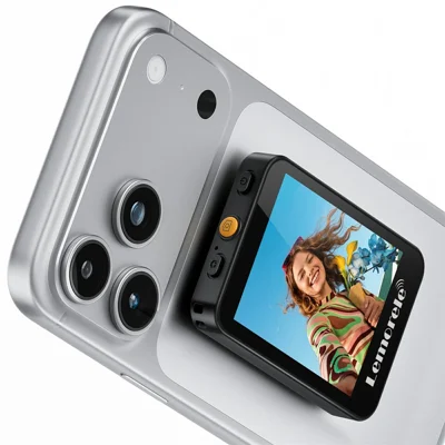 LEMORELE R600 Mini Vlog Selfie Monitor Skærm HD Real-time Preview Bluetooth-kompatibel Fjernbetjening Bagkamera Monitor - Sort