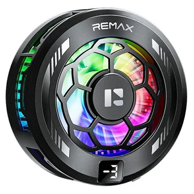 REMAX RT-F13 Magnetic Clamp Phone Cooler 3-Speed Adjustable Semiconductor Cooling Fan for Gaming - Black