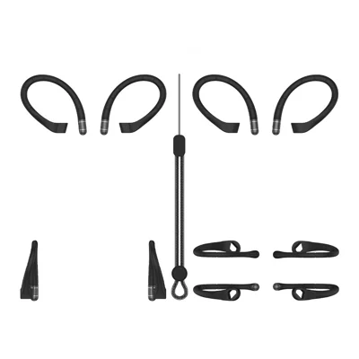 Gancho Auricular de Silicone para Samsung Galaxy Buds3/Buds3 Pro/Buds3 FE, Suporte Esportivo com Arame de Memória Anti-Perda - Preto