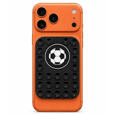 Football Pattern Magnetic Suction Cup Phone Mount Compatible with MagSafe Case Silicone Sticky Grip Holder - Black