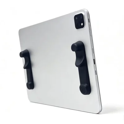 2 Stk. Silikon-Fingerablage für Tablet, ergonomischer selbstklebender Griff, Spiel-Handle - Schwarz