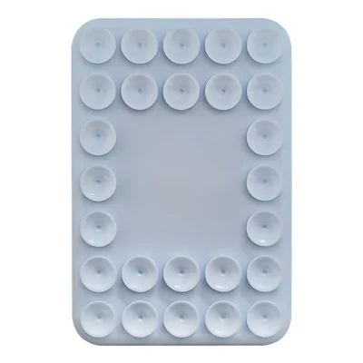 Magnetic Phone Stand Suction Cup Silicone Phone Holder for Car Desktop Glass Surface - Blue
