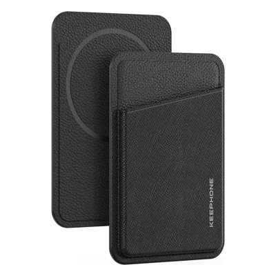 KEEPHONE LOCKY Series Slim Magnetic Card Wallet PU Leather 3-Card Capacity Phone Card Holder - Sort